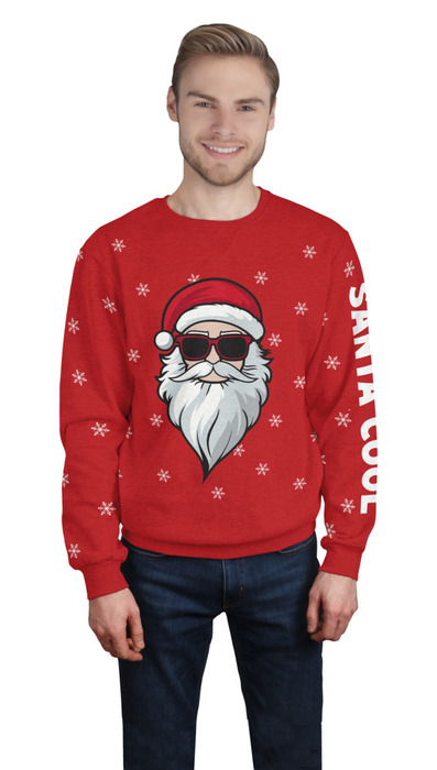 Julesweater 'Santa Cool' rød str. XL